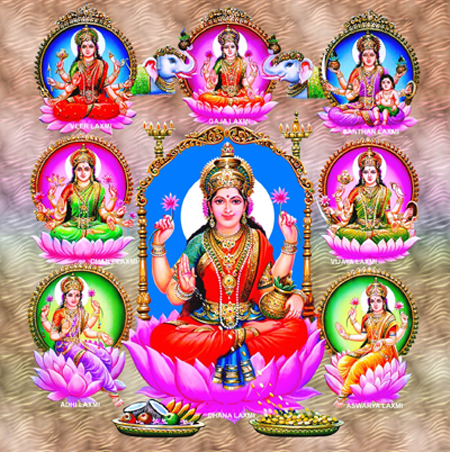 Information about goddess lakshmi  of wealth and beauty lakshmi devi pooja phalam,pooja vidhanam and more